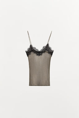 METALLIC THREAD KNIT LACE TOP - Zara фото 5