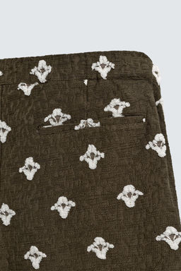 BERMUDA RELAXED FIT JACQUARD TEXTURA / Khaki oscuro - Zara фото 9