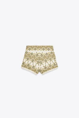 EMBROIDERED MIRROR BERMUDA SHORTS - Zara фото 7