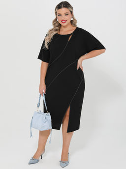 Платье 0445-1 черный нюд