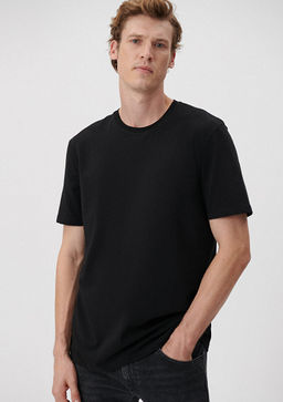 Stretch Siyah Basic Tisort