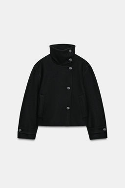 SHORT COAT WITH HIGH COLLAR - Zara фото 8