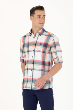 U. S. Polo Assn Мужская темно-синяя рубашка в шотландскую клетку - U.s. polo assn фото 3