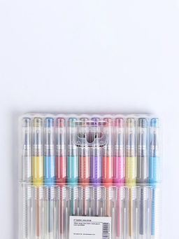 Набор гелевых ручек, 12 цветов, с блестками, с резиновым держателем, в пластиковой коробке - Simaland фото 5