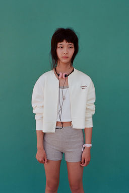 CHAQUETA BOMBER SPORTY / Blanco
