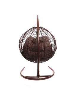 Кресло - кокон подвесное «Для двоих», 130×68×186 см, с искусственным ротангом, коричневое, с подушкой