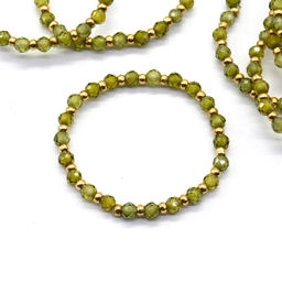 Колечко на резинке из фианитов цвет оливковый