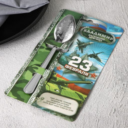 Цена за 3 шт. Ложка чайная именная Владимир, 3?14 см