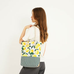 Сумка пляжная на молнии, цвет белый/жёлтый - Nazamok фото 22