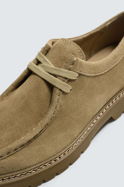 LEATHER MOC TOE SHOES - Zara фото 13