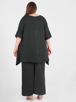 Костюм больших размеров брючный женский летний дизайнерский - Almond фото 5