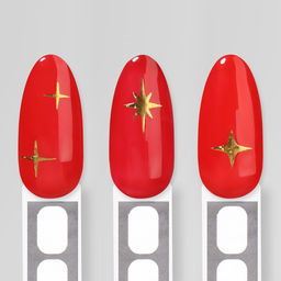 Цена за 2 шт. Наклейки для ногтей Звезда, объёмные, фольгированные, цвет золотистый - Qf фото 7