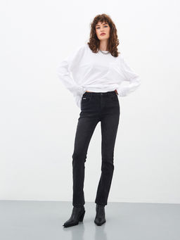 Утепленные женские джинсы широкого кроя на флисе - Mossmore фото 13