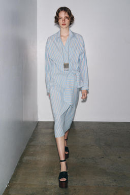 ZW COLLECTION STRIPED WRAP DRESS - Zara фото 15