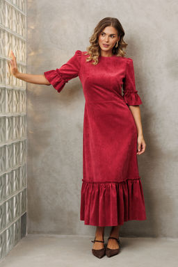 Платье Gizart 5418 брусничный  фото 3