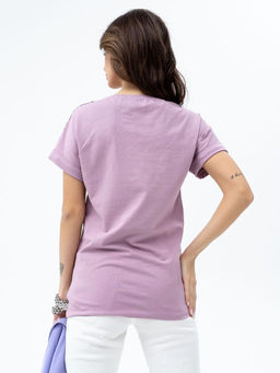 ВИДЕООБЗОР. Футболка с кружевом . 180-14,сухая роза - Binita фото 8