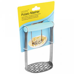 Картофелемялка из нержавеющей стали "Виртуоз" 15,5х10х7,3см, широкая пластмассовая ручка, на картоне (Китай)