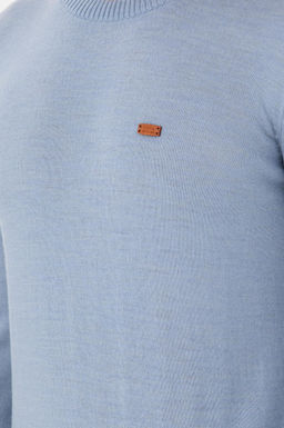 Erkek Slim Fit Bisiklet Yaka A__k Mavi Melanj Kazak - U.s. polo assn фото 7