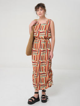 Платье из штапеля с принтом