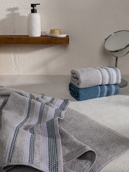 Полотенце махровое 70x140 темно-серый махровая ткань - Lucky фото 6