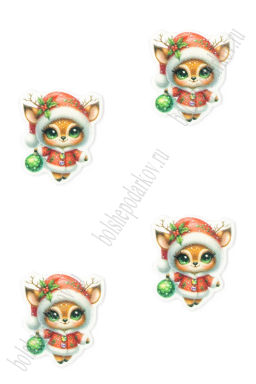 Кабошон-вырубка Оленёнок 3*3,5 см (10 шт) SF-7342