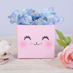 Цена за 2 шт. Коробка для мини букетов «Котик», 12 х 20 х 10 см