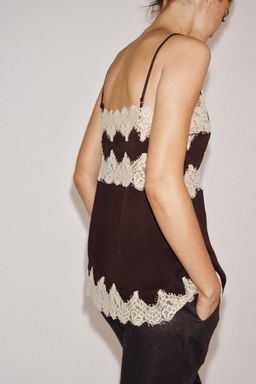TOP LENCERO ENCAJE ZW COLLECTION / Marr?n - Zara фото 3
