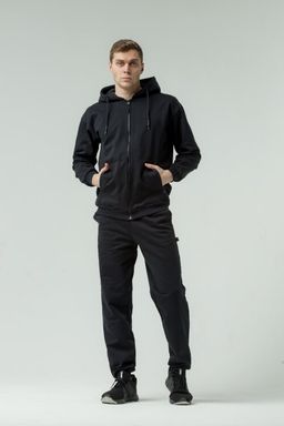 265ПМ Костюм мужской на молнии, черный (3хнитка петля) - Knitka wear фото 2