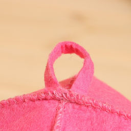 Шапка для бани из овчины, розовая фетр - Simaland фото 2