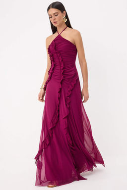 Prom Murdum F?rf?rl? Tul Astarl? Maxi Abiye & Mezuniyet Elbisesi TPRSS26AE00134