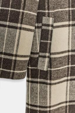 EXTRA-LONG CHECKED WOOL COAT - Zara фото 4