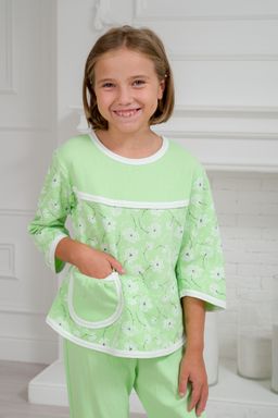 Пижама детская из футера Катя зеленый - Амадэль фото 5