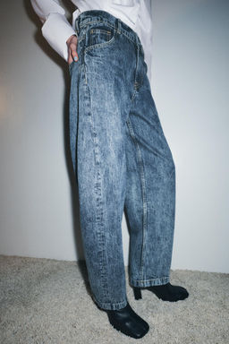 ZW COLLECTION BALLOON HIGH-WAIST JEANS - Zara фото 8