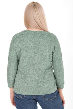 Блузка трикотажная двухцветная светло-зеленая - Almond фото 2