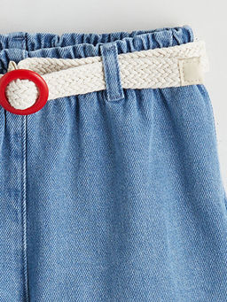 Beli Kemerli K?z ?ocuk Jean ?ort