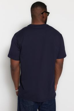 TRENDYOL MAN Buyuk Beden Lacivert Oversize/Genis Kesim Sehir Bask?l? %100 Pamuklu T-Shirt TMNSS23TS00135 - Trendyolmilla фото 5