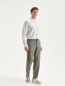 Regular Fit Hakim Yaka Uzun Kollu ?izgili Erkek G?mlek