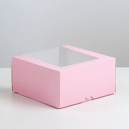 Цена за 5 шт. Кондитерская упаковка с окном Мусс, розовый, 23,5 х 23,5 х 11,5 см - UPAK LAND фото 2