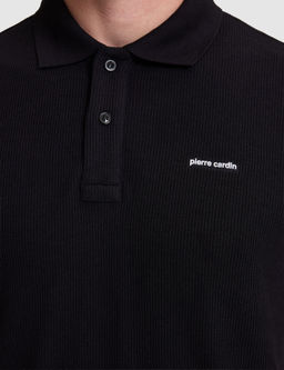 Siyah Slim Fit _rme Dokulu Polo Yaka Ti__rt