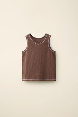 CAMISETA PESPUNTES CREATED BY CARAMEL LONDON X ZARA / Marr?n