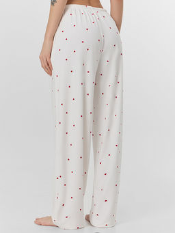 Брюки женские домашние велюровые с сердечками