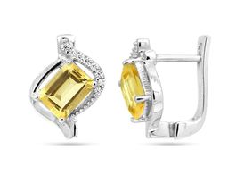 Серьги из серебра цитрин, Олисия