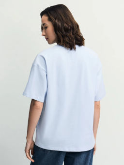 Базовая футболка оверсайз из хлопка / Zarina  фото 5