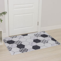 Коврик придверный Доляна «Мрамор», вырезной, грязезащитный, 80×120 см, серый