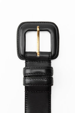 LEATHER BELT WITH SQUARE BUCKLE - Zara фото 9
