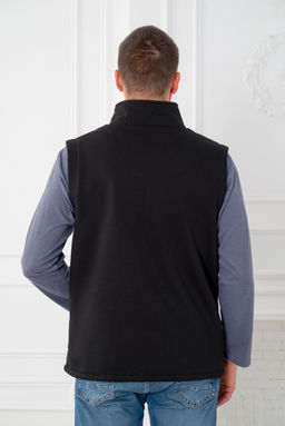 Жилет мужской из футера 3-х нитка черный макси - Амадэль фото 6