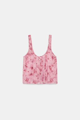 TOP TUL LENTEJUELAS LAZOS / Rosas - Zara фото 6