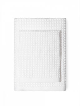 Набор полотенец вафельных 2шт 70x140, 50x90 белый вафельное полотно - Denastia фото 2