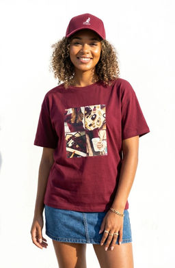 K13397 Футболка OVER SIZE БУРГУНДИ