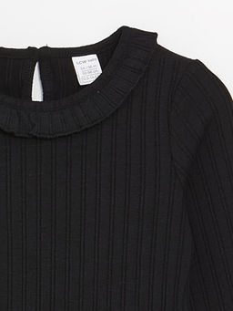 Bisiklet Yaka Uzun Kollu K?z Bebek Ti??rt